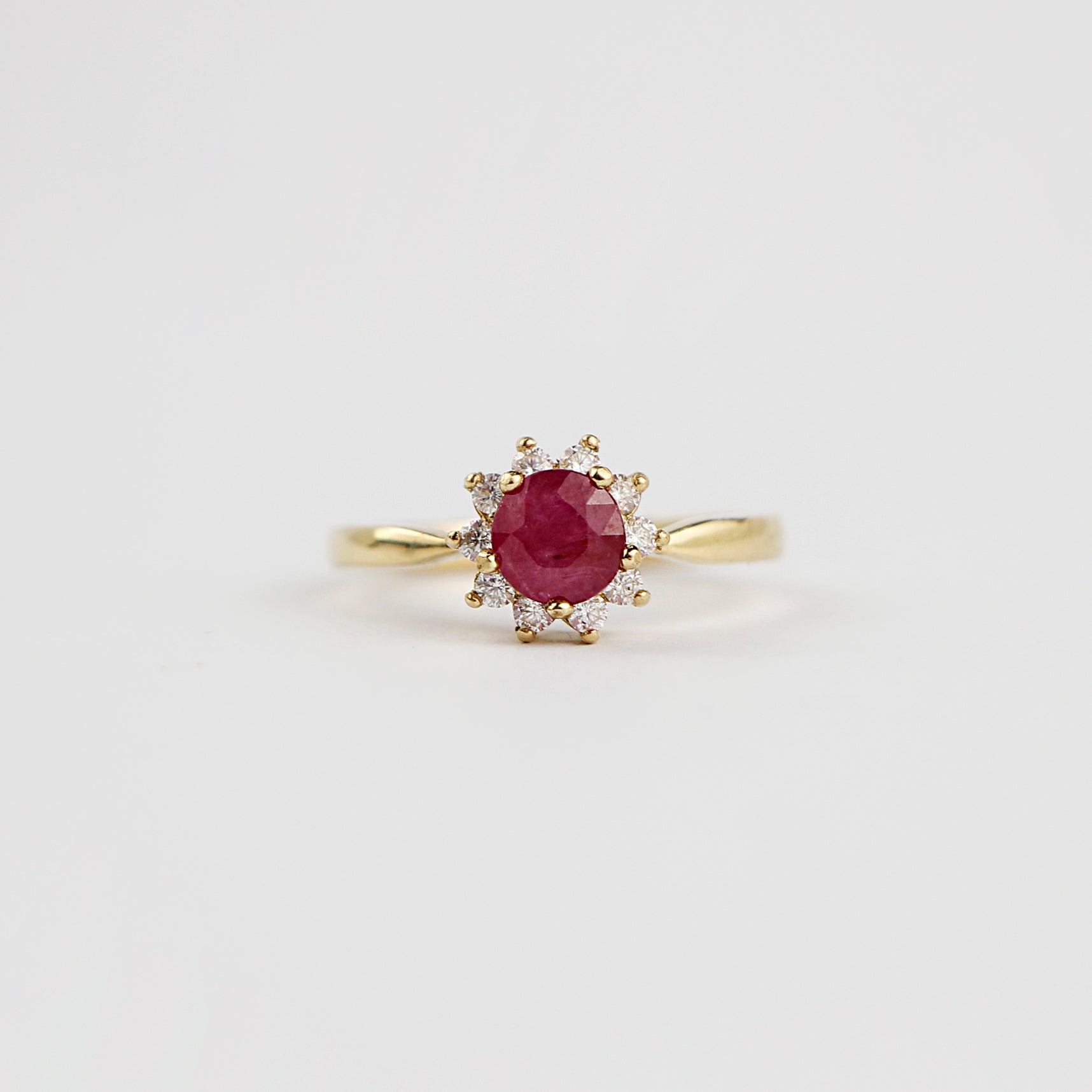 Joyería Anillo De Rubi Mujer Anillo De Compromiso En Oro De 18k