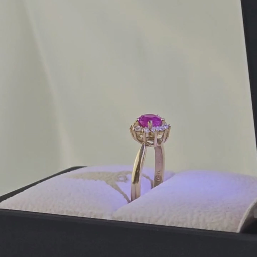 Anillo de Compromiso de oro de 18K con rubí - Peruviana Joyas