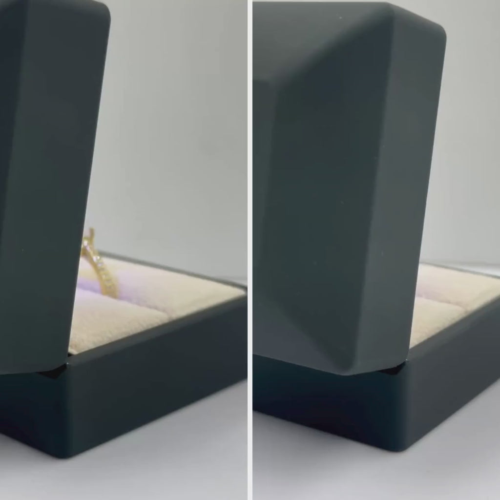 Anillo de Compromiso "Toda la Eternidad I" en oro de 18K con piedras preciosas - Peruviana Joyas