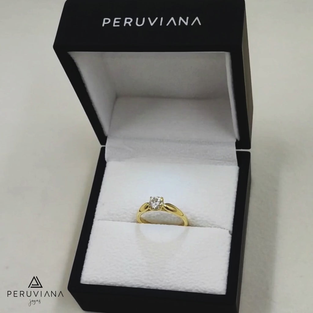 Anillo de Compromiso "Felices Juntos" en oro de 18K - Peruviana Joyas