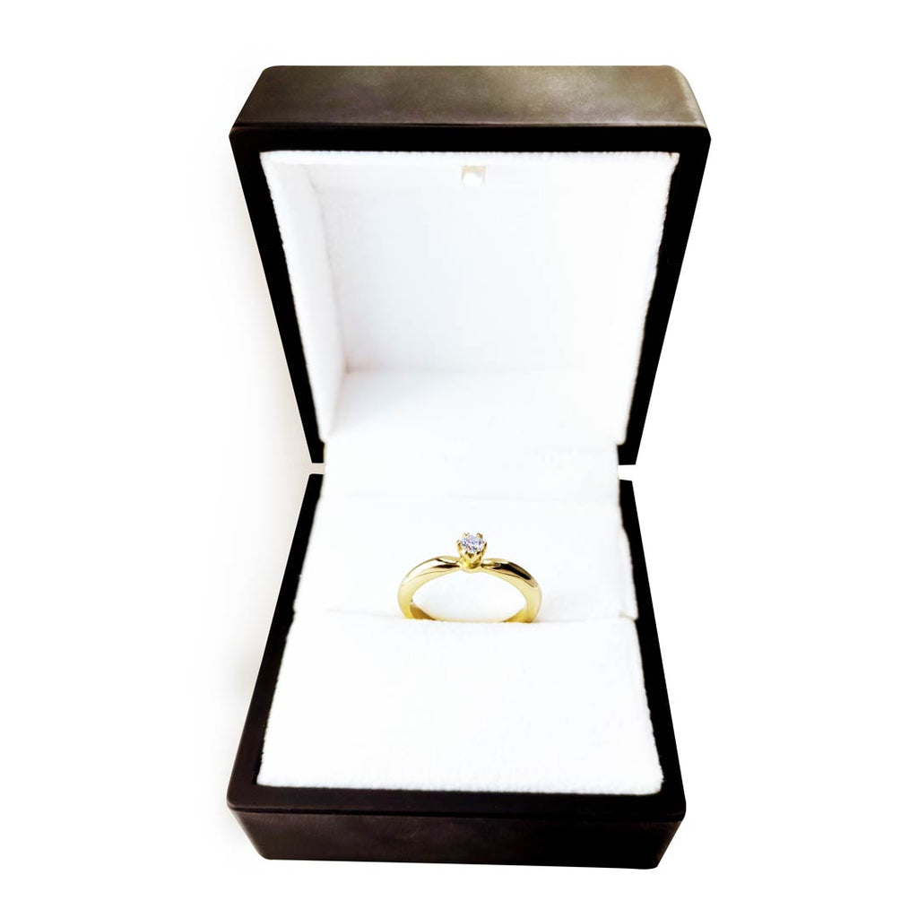 Anillo de Compromiso "Amanecer contigo" en oro de 18K con diamante - Peruviana Joyas