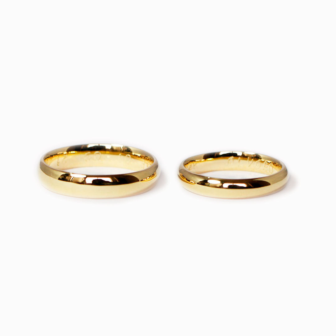 Aros de Matrimonio en Oro de 18k Amore Clásico Peruviana Joyas