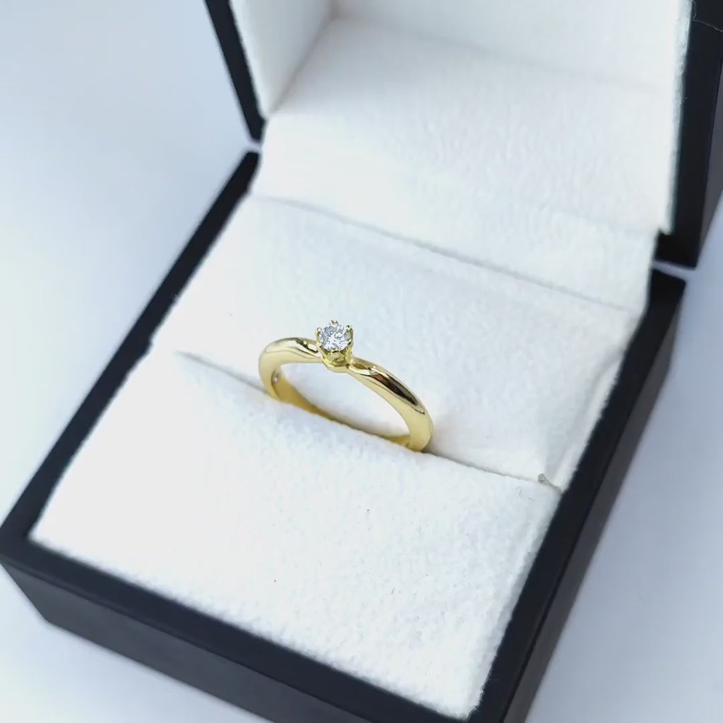 Anillo de Compromiso "Amanecer contigo" en oro de 18K con diamante - Peruviana Joyas